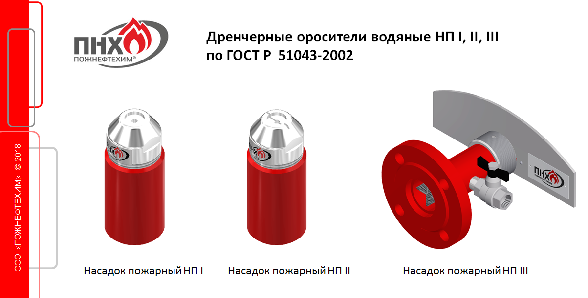 Дренчерные водяные оросители